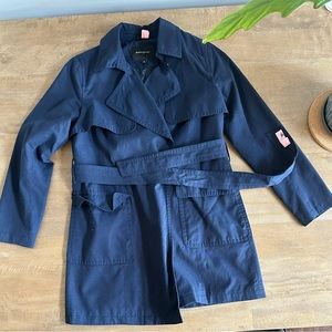 Banana Republic smooth trench, navy